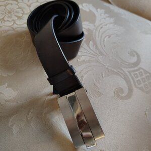 BLACK, Leather Belt. 44 Inches Long Black Belt